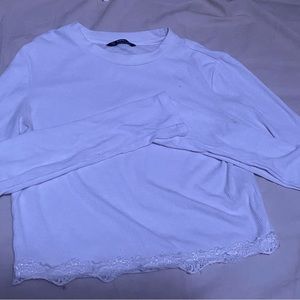 White long sleeve crop top